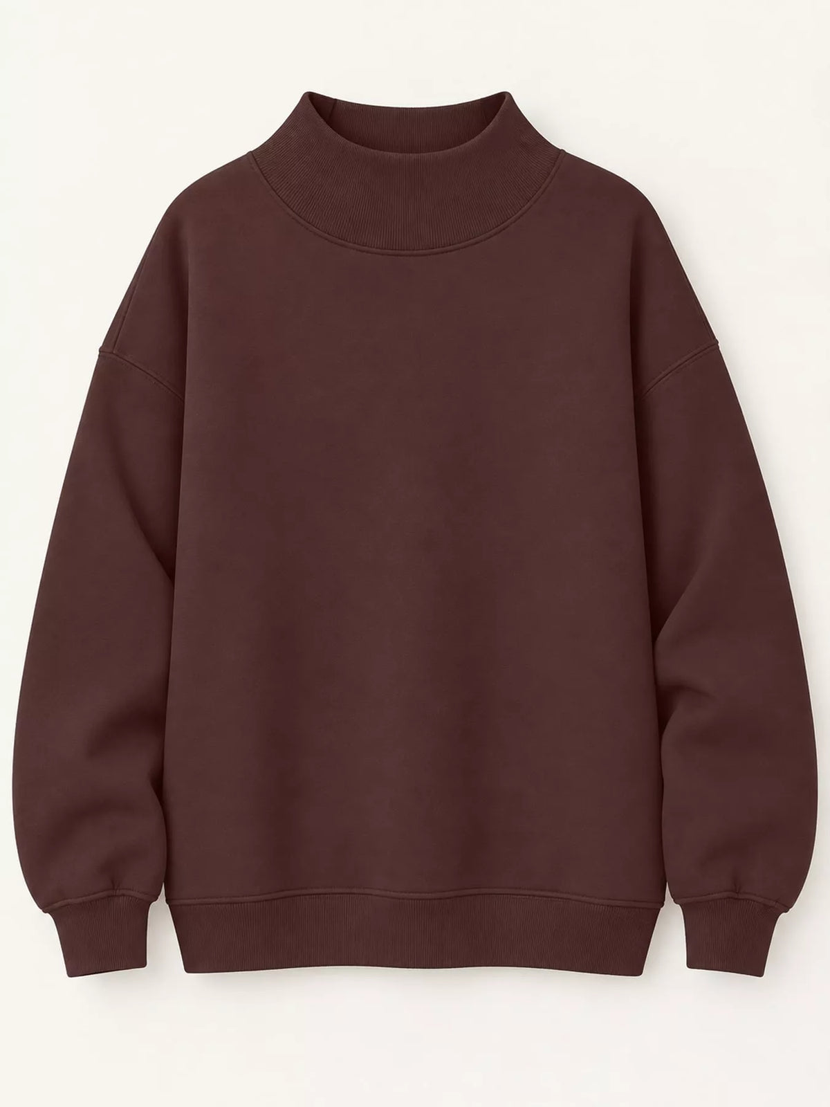 Oversized Mock Neck Long Sleeve Sweatshirt (44)