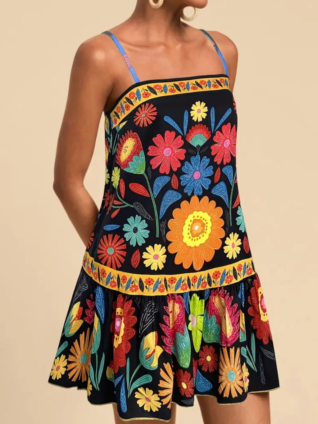 Floral Print Sleeveless Mini Dress (7)