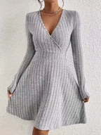 Ribbed Knit Wrap Mini Dress (12)