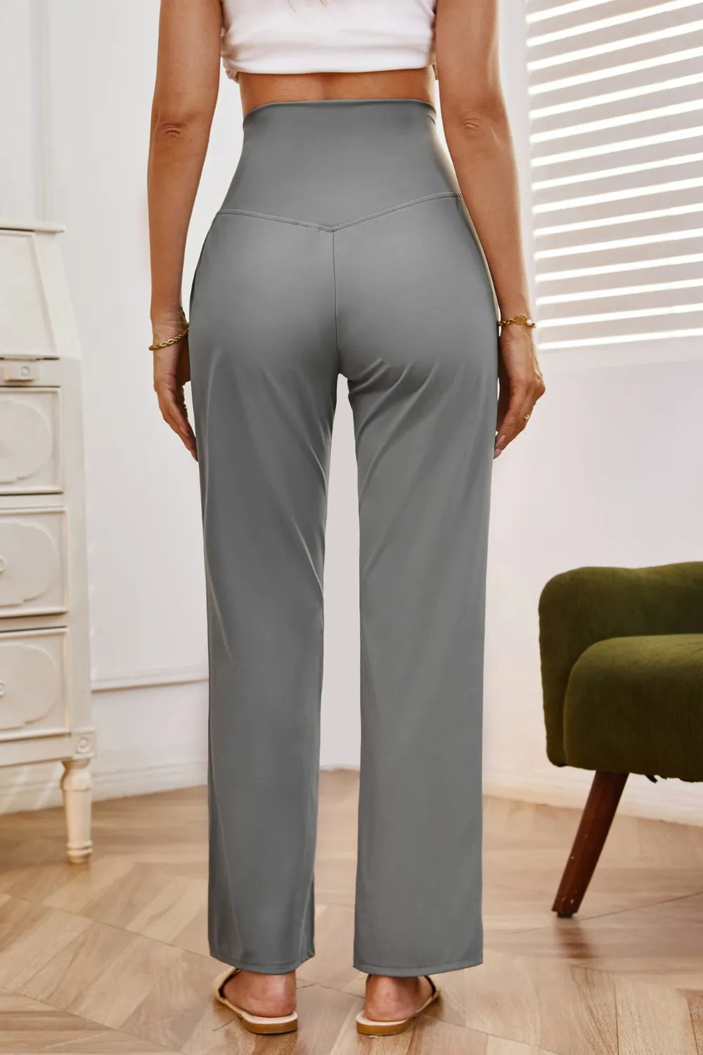 High Waist Wide Leg Pants Pockets (2)