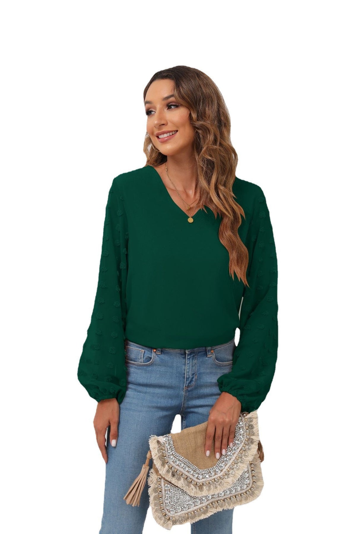 Swiss Dot Balloon Sleeve Blouse (12)