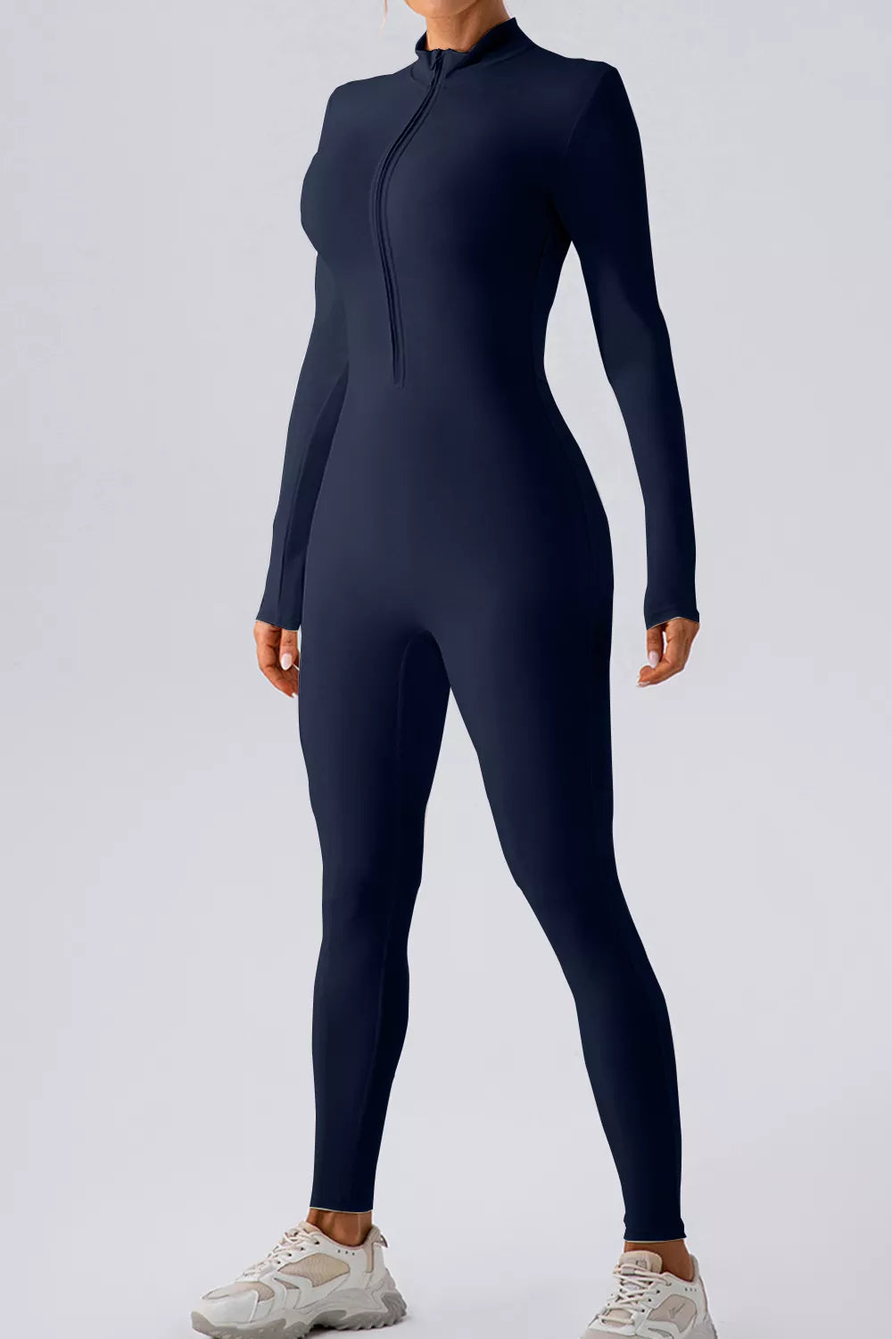 Half Zip Mock Neck Active Jumpsuit (4)