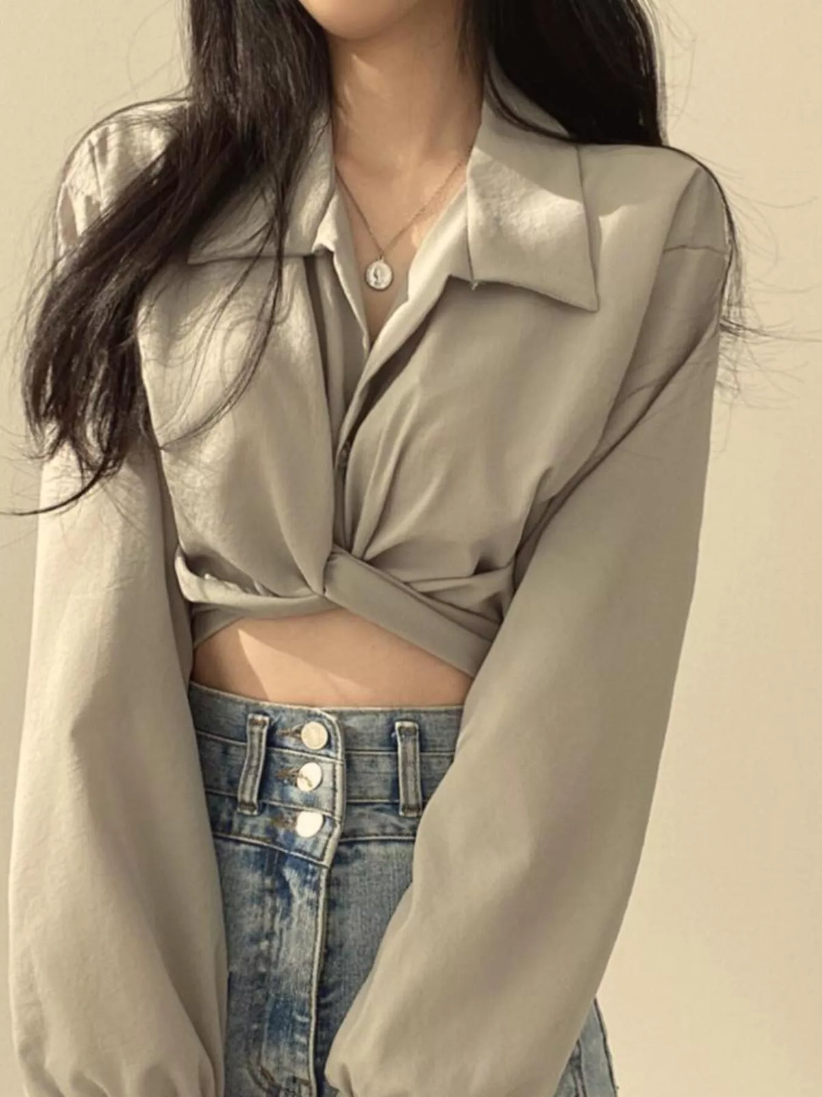 Twisted Front Long Sleeve Shirt (10)