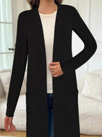 Ribbed Knit Open Front Cardigan (2)