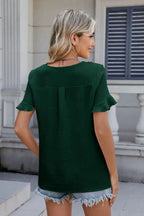 V-neck Short Sleeve Blouse (10)