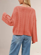 Cable Knit Button-down Cardigan (12)