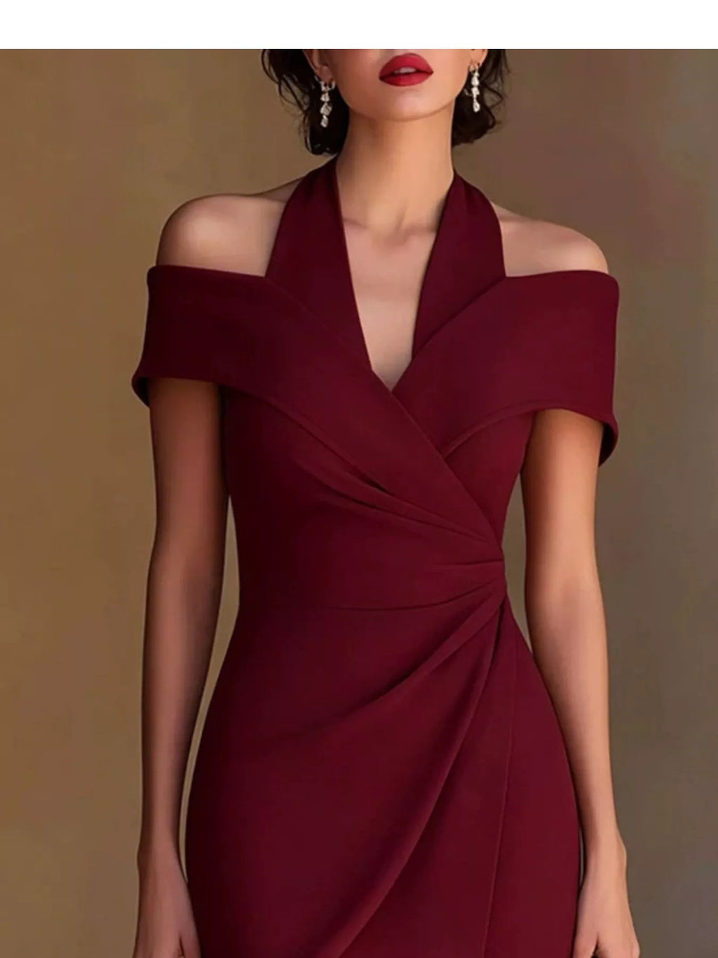 Cold Shoulder Halter Neck Midi Dress (12)