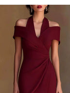 Cold Shoulder Halter Neck Midi Dress (12)