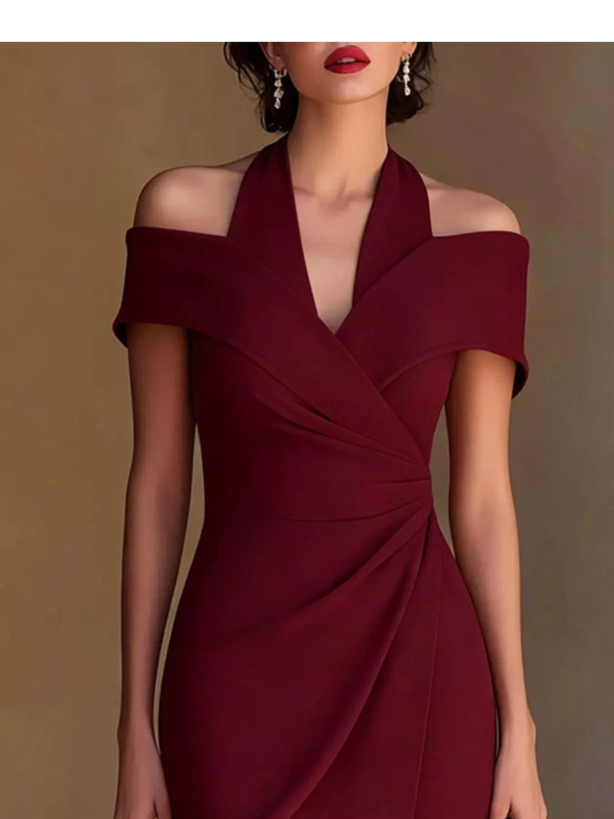Cold Shoulder Halter Neck Midi Dress (12)