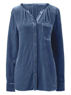 Notched Button Down Long Sleeve Shirt (7)