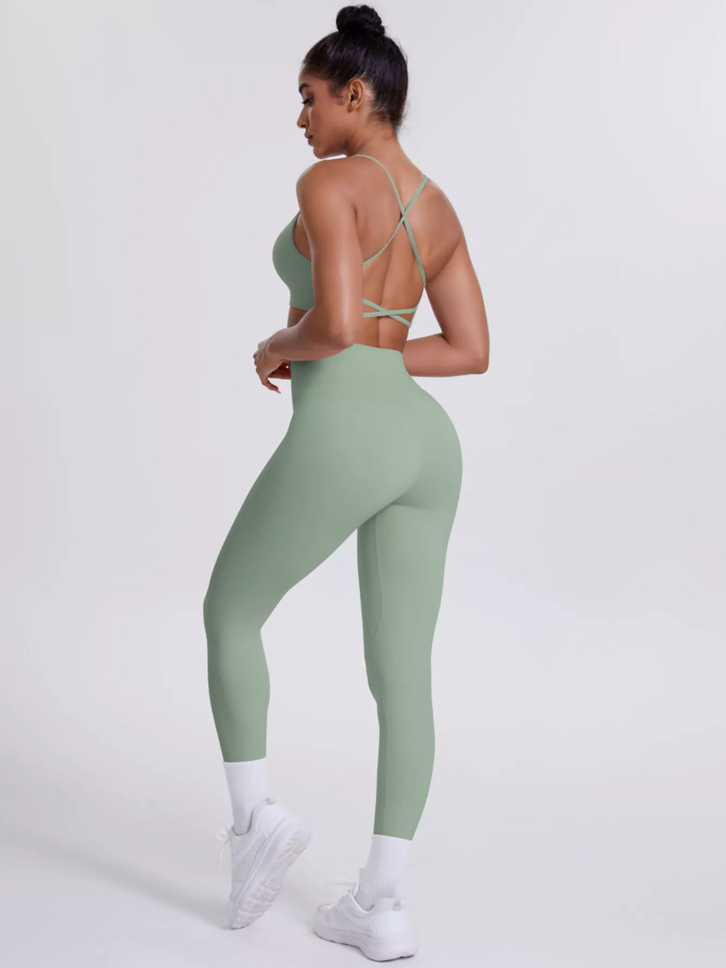 Criss-cross Back Cami Leggings Active Set (4)