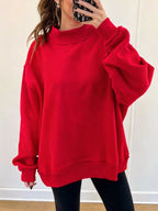 Mock Neck Dropped Shoulder Sweatshirt (2)