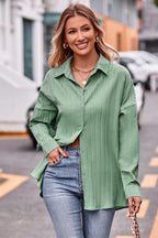 Slit Dropped Shoulder Longline Shirt (4)
