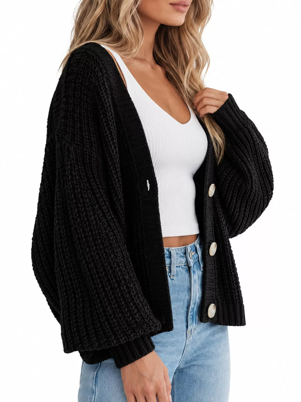 Full Size Chunky Knit Button-down Cardigan Plus (5)