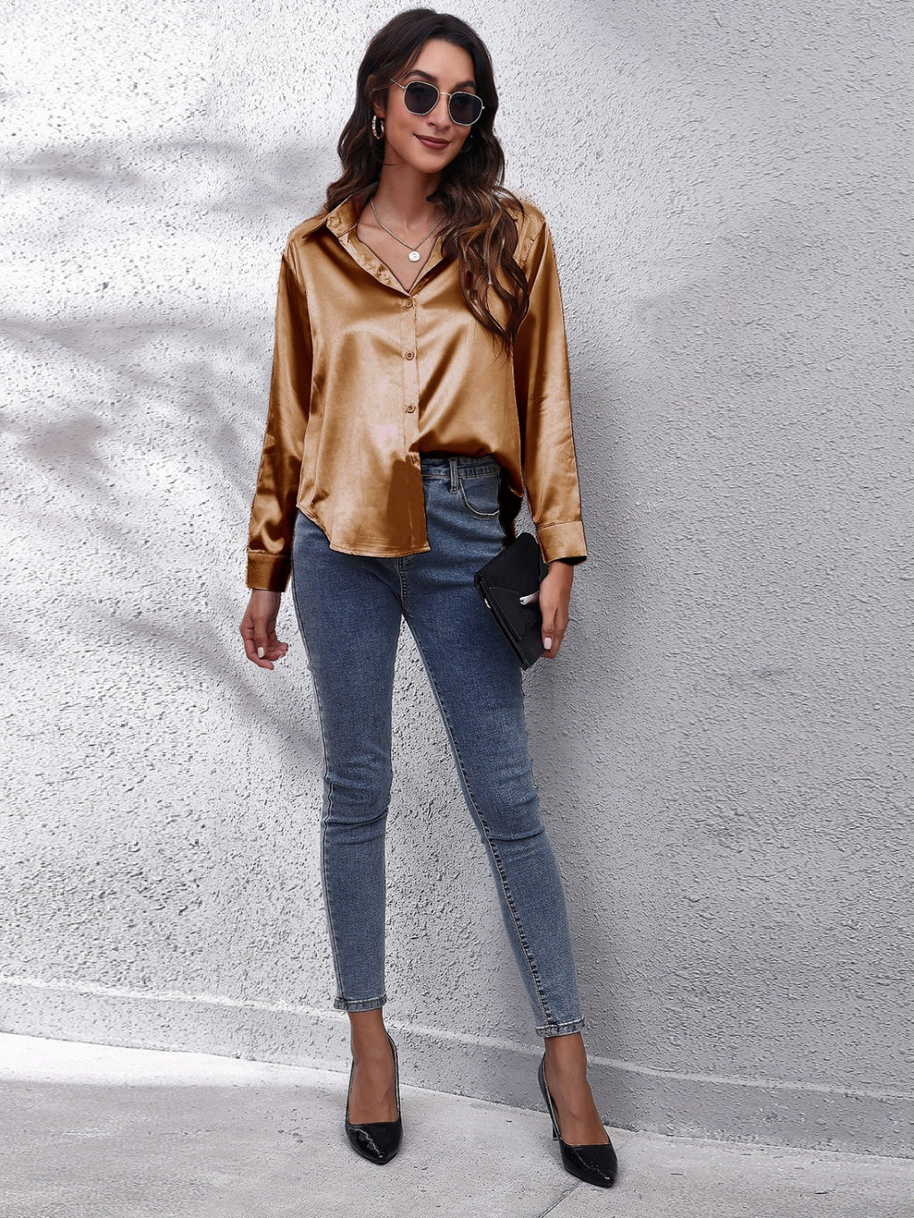 Collared Neck Buttoned Long Sleeve Shirt (5)