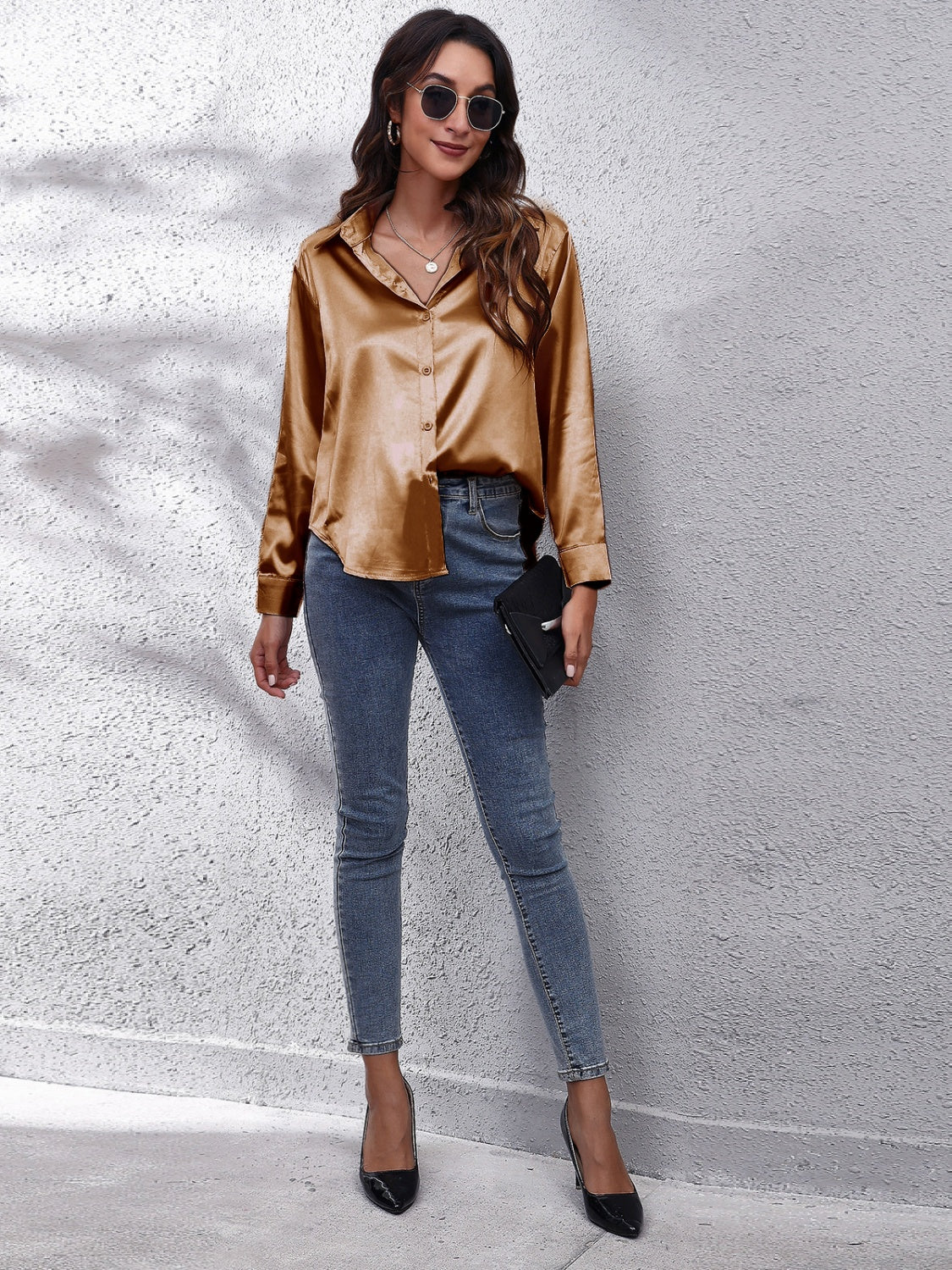 Collared Neck Buttoned Long Sleeve Shirt (5)