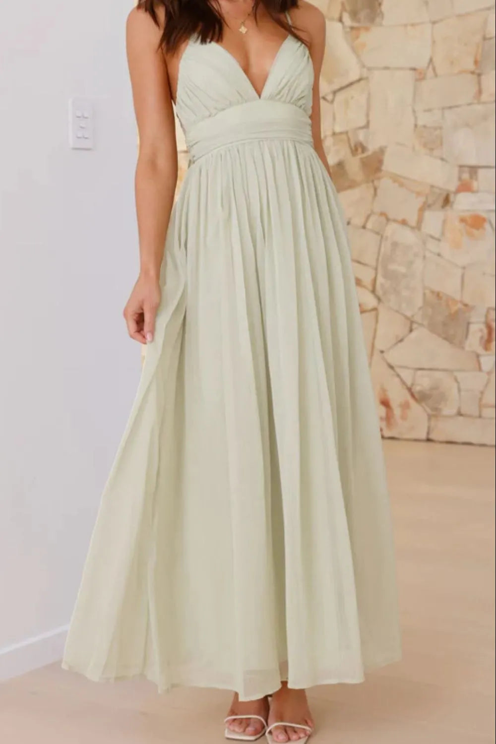 Ruched V-neck Cami Dress (3)