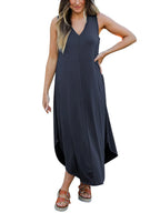 Full Size V-neck Midi Tank Dress (8)
