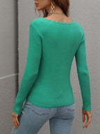 V-neck Ribbed Knit Top (12)