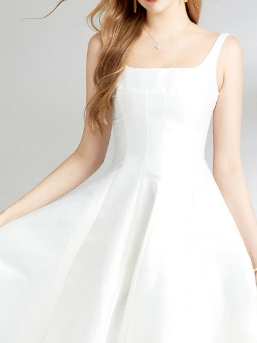 A-line Silhouette Midi Sleeveless Dress (9)
