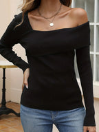 Asymmetrical One Shoulder Knit Top (10)