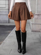 Full Size Pleated High Waist Shorts Plus (3)
