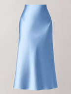 High-waisted Satin Midi Skirt (23)