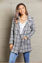 Printed Open Front Lapel Collar Cardigan Pockets (7)