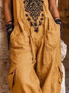 Full Size Embroidered Sleeveless Jumpsuit Cargo Pockets Plus (4)
