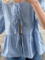 Tied Round Neck Long Sleeve Blouse (19)
