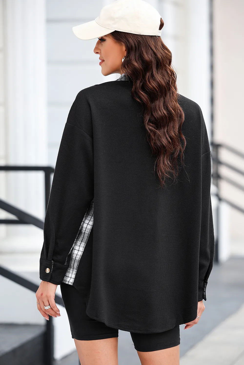Plaid Button Down Collared Jacket (12)