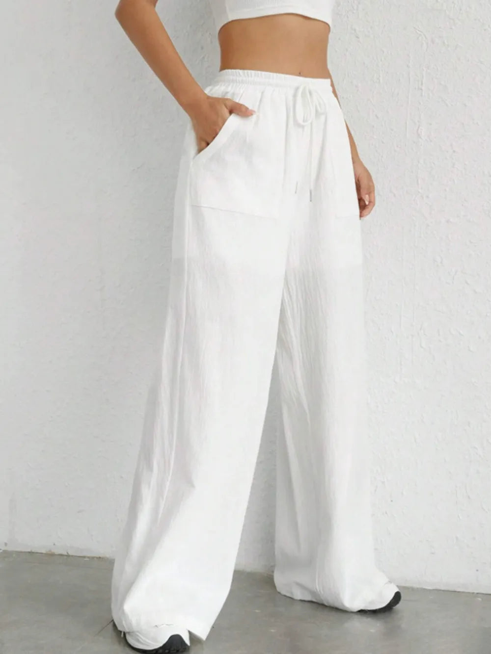 Drawstring Wide Leg Pants (4)
