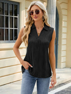 Textured Johnny Collar Tank (3)