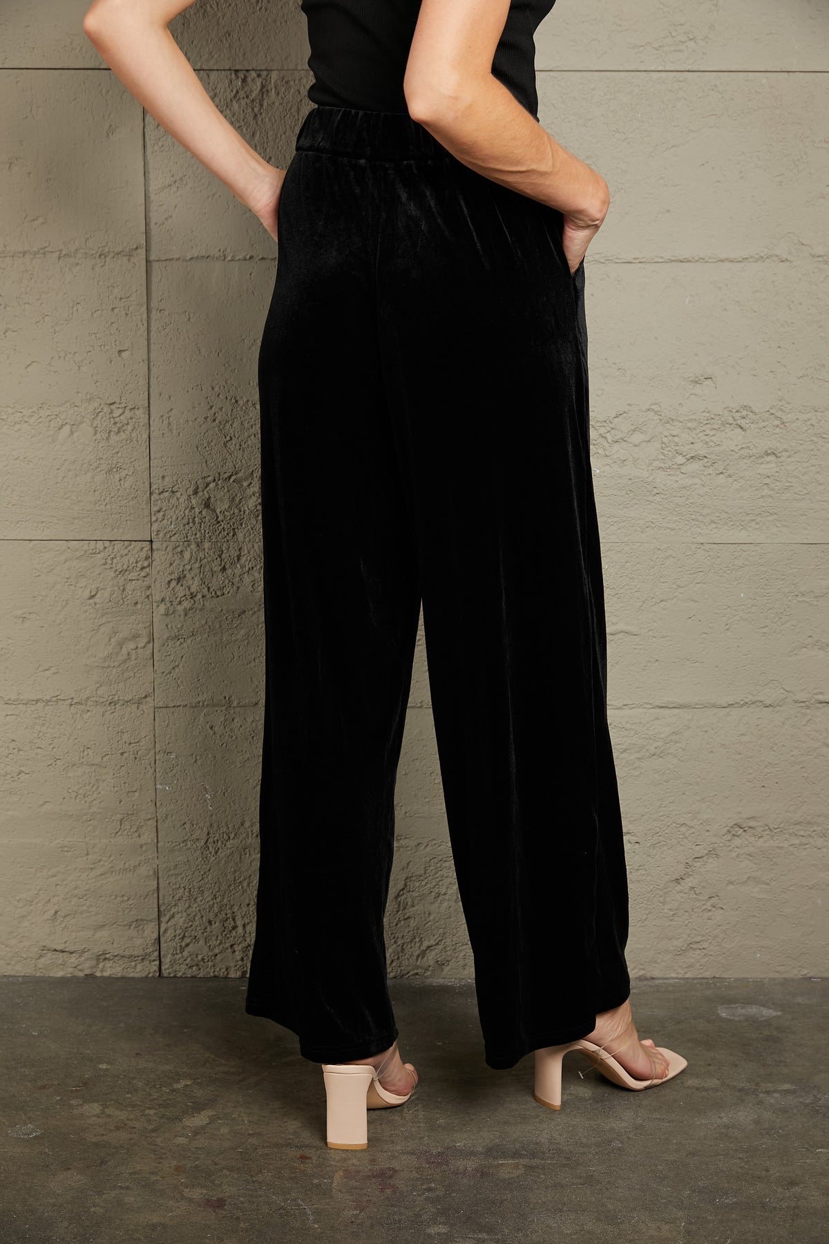 Loose Fit High Waist Long Pants Pockets (2)