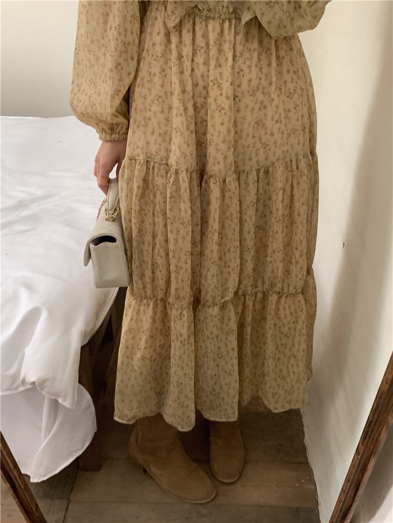 Retro Elegance Chiffon Midi Dress photo 8