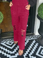 Distressed Wide Leg Corduroy Overalls (18)