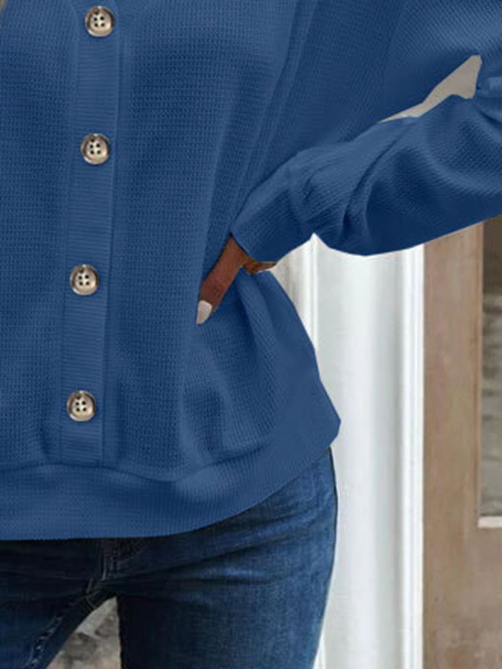 V-neck Dropped Shoulder Blouse (7)
