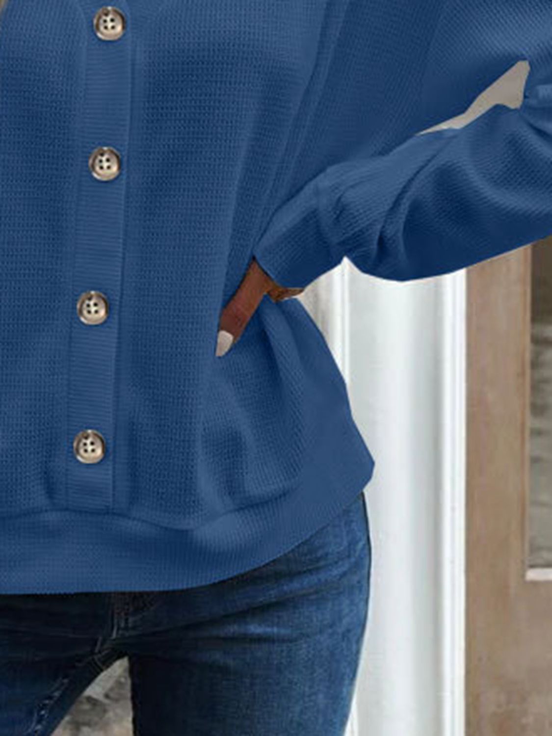 V-neck Dropped Shoulder Blouse (7)