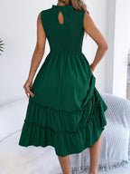Smocked Sleeveless Tiered Dress (5)