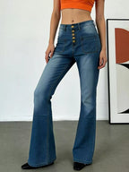 Full Size High-waisted Button-fly Flare Jeans Plus (7)