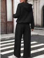 Kangaroo Pocket Hoodie Wide-leg Pant Set (12)
