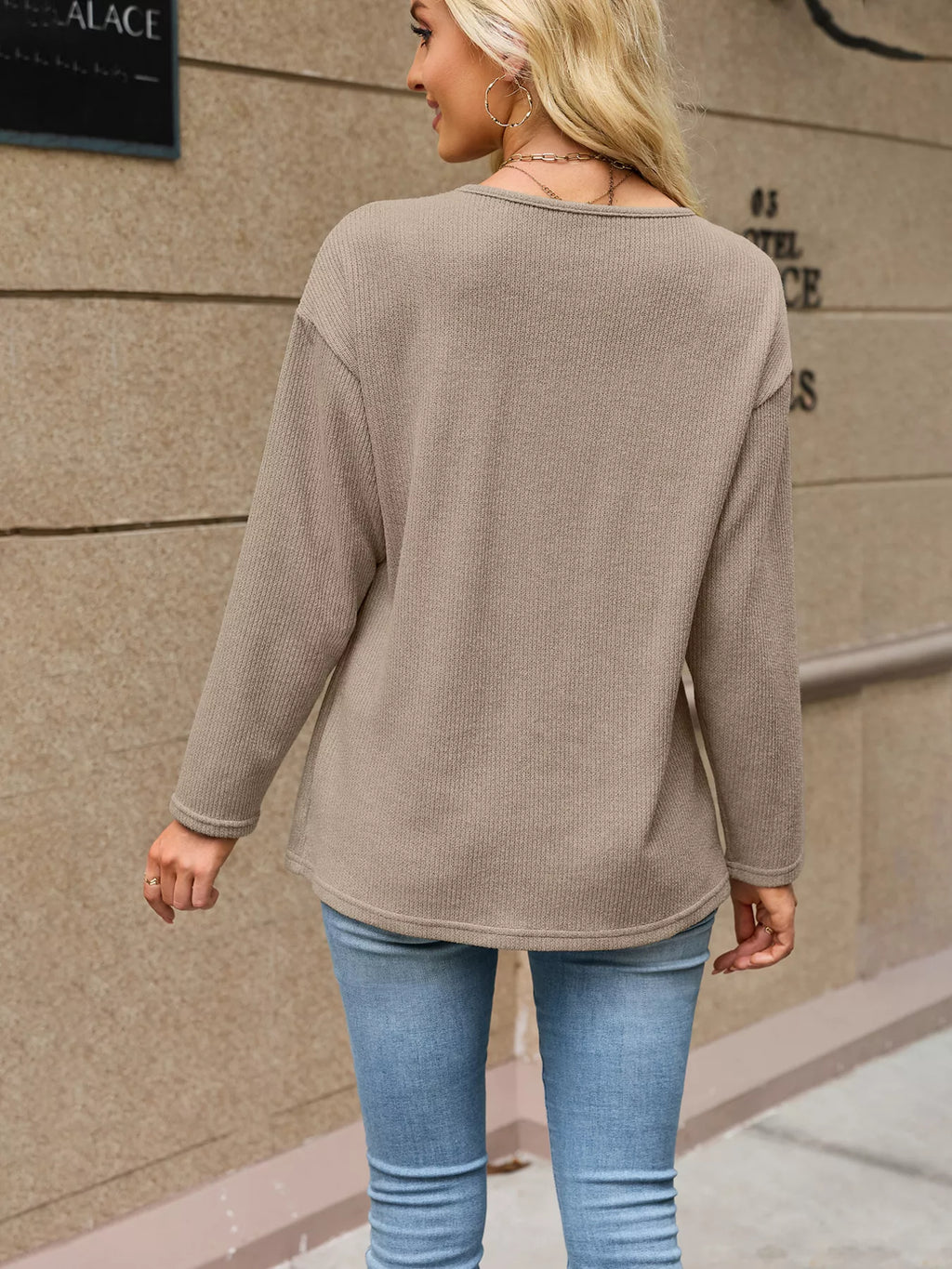 V-neck Button-down Cardigan (16)