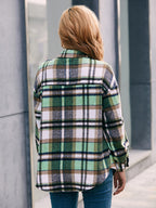 Meet You Outside Plaid Button Down Curved Hem Shacket (5)