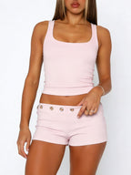 Wide Strap Tank Shorts Set (8)