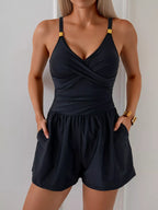 V-neck Spaghetti Strap One-piece Swimsuit (5)