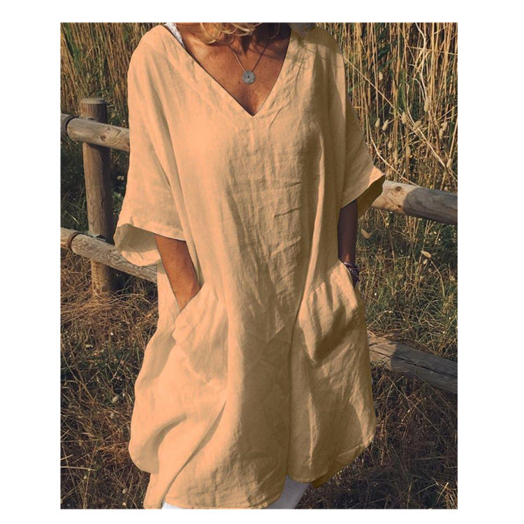Oversized V-neck Midi Dress photo 1