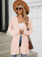 Pocketed Open Front Long Sleeve Cardigan (21)