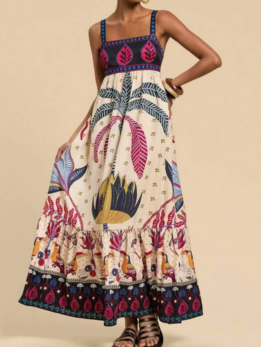 Tropical Print Maxi Cami Dress (9)