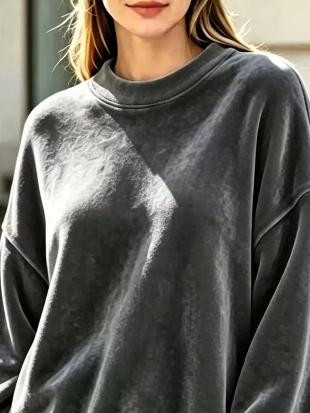 Full Size Oversized Dropped Shoulder Sweatshirt Plus (2)