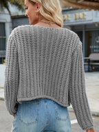 Round Neck Button Up Cardigan Pockets (23)